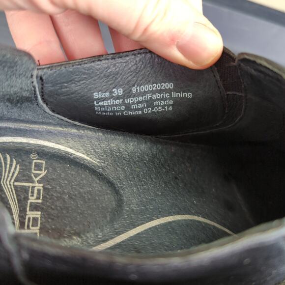 Dansko Lynn Comfort Shoes Black Leather Slip-on Booties Clogs EU 39 Casual Sz 9 - Picture 8 of 8